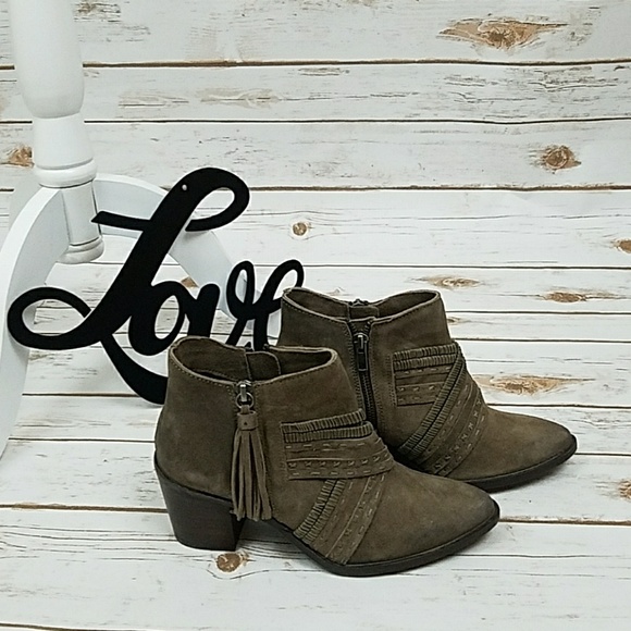 naughty monkey Shoes - NEW Leather Fringe Boho Heeled Booties